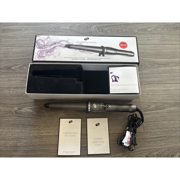 T3 SinglePass Whirl Curling Wand 1.25” Digital Iron Beach Waves Hair Tool - Picture 2 of 4